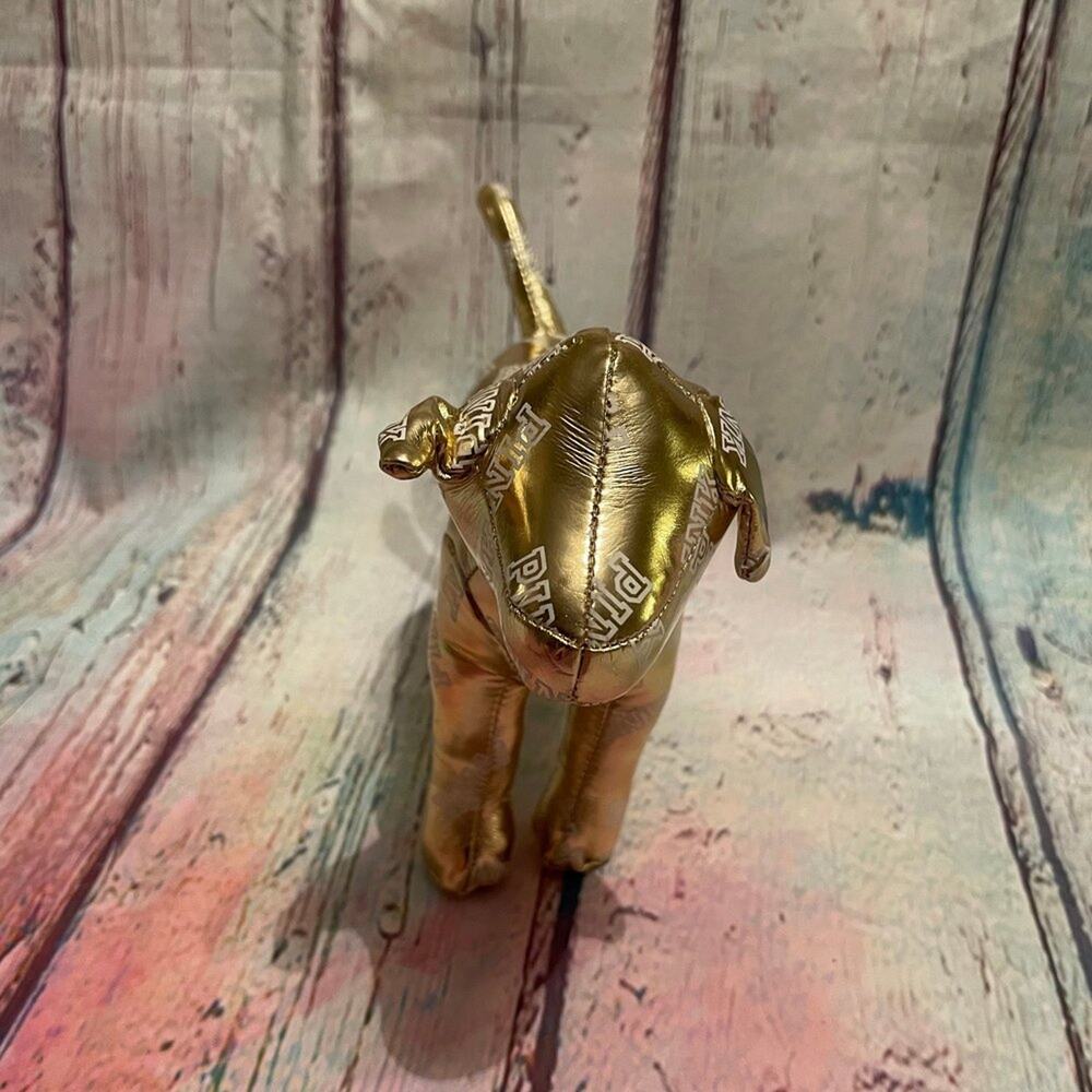 Victoria's Secret PINK Dog Gold White Graphic Plush Decoration Collectible - Picture 3 of 5